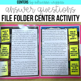 Ask & Answer Question by Paragraph File Folder Centers