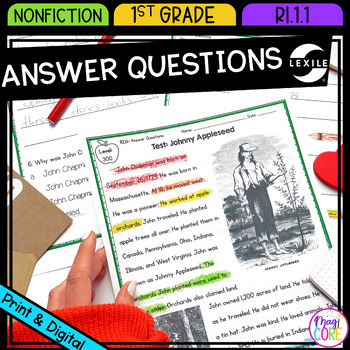 Preview of Ask & Answer Questions 1st Grade - RI.1.1 Reading Comprehension Passages Lexile