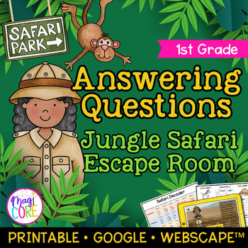 Preview of Ask & Answer Questions Safari Webscape™ Escape Room - 1st Grade
