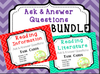 Preview of Ask & Answer Questions Task Card Bundle {Common Core}