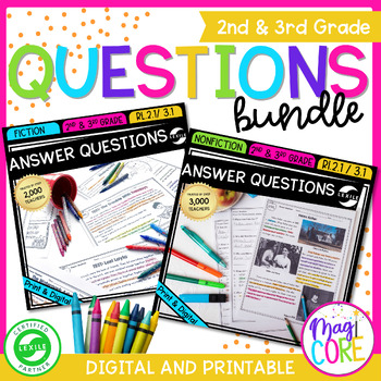 Preview of Ask & Answer Questions 2nd & 3rd Grade Reading Comprehension Passages Bundle