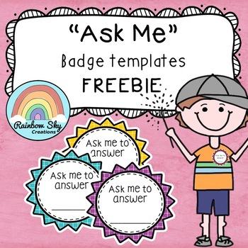 Preview of Ask Me - Badge Template { Free Download}