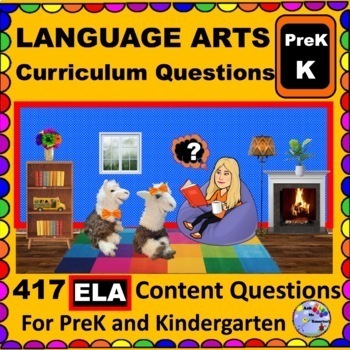 Preview of Homeschool Curriculum Preschool and Kindergarten ENGLISH LANGUAGE ARTS Questions