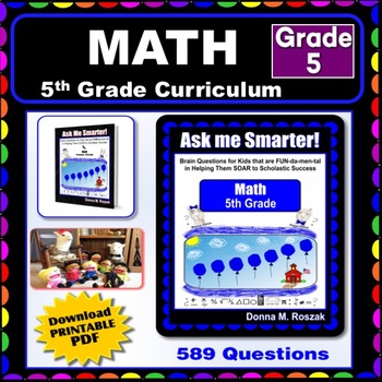 Preview of DISTANCE LEARNING! 5th Grade MATH Curriculum - Progressive Questions & Answers