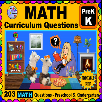 Preview of Homeschool Curriculum Preschool and Kindergarten MATH Questions and Answers