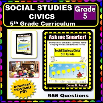 Preview of DISTANCE LEARNING! 5th Grade Social Studies & Civics Curriculum Questions
