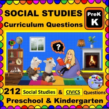 Preview of Homeschool Curriculum SOCIAL STUDIES and CIVICS PreK and Kindergarten Questions