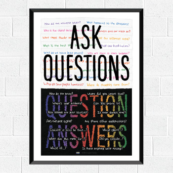 Preview of Ask Questions, Question Answers - Poster Size / 31.2 x 46.9 in.