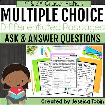 Preview of Ask and Answer Questions Multiple Choice Passages- 1st, 2nd Grade RL.1.1 RL.2.1