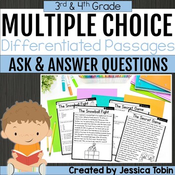 Preview of Ask and Answer Questions Multiple Choice Passages - 3rd and 4th Grade Activities