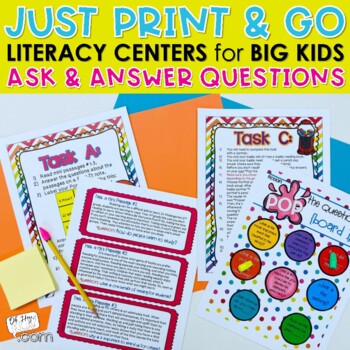 Preview of Ask and Answer Questions Literacy Center