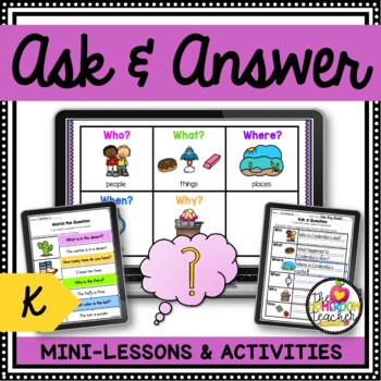 Preview of Ask and Answer Questions Activities and Lesson Plans Digital Bundle