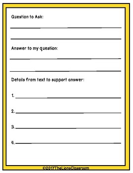 Ask and Answer Questions Booklet by The Lions Classroom - - - Sandy