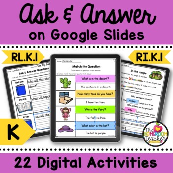 Preview of Ask and Answer Questions Digital Activities on Google Slides