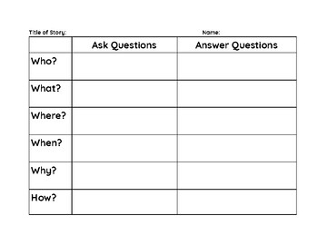 Ask and Answer Questions Graphic Organizer by Second Grade Seedlings