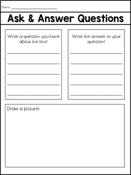 Ask and Answer Questions Graphic Organizers by The Iced Coffee Classroom