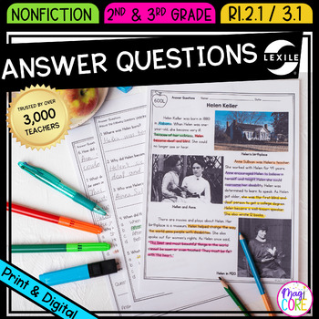 Preview of Ask & Answer Questions Nonfiction Reading Comprehension Passages - RI.2.1 RI.3.1