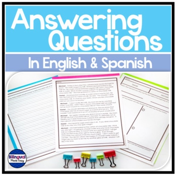 Preview of Ask and Answer Questions by Finding Evidence in English & Spanish