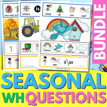 Preview of Seasonal WH Questions for Speech Therapy with Visuals AAC | Ask & Answer