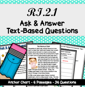 Preview of Ask and Answer Text-Based Questions in Nonfiction Text - RI.2.1