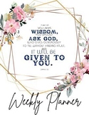 Ask for Wisdom Planner Cover- Printable Blank Weekly Planner Book
