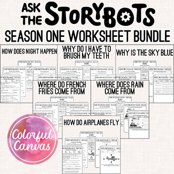 Preview of Ask the StoryBots Season 1 Bundle | Worksheet Video Guides