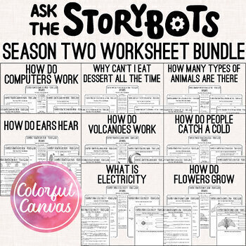 Preview of Ask the StoryBots Season 2 Bundle | Worksheet Video Guides