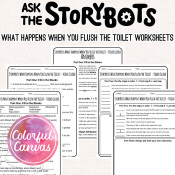 Preview of Ask the StoryBots What Happens When You Flush the Toilet | Worksheet Video Guide