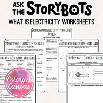Preview of Ask the StoryBots What is Electricity | Electricity Worksheet Video Guide