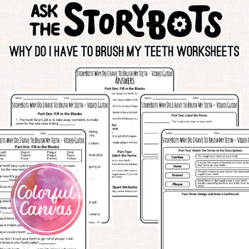 Preview of Ask the StoryBots Why Do I Have To Brush My Teeth | Worksheet Video Guide