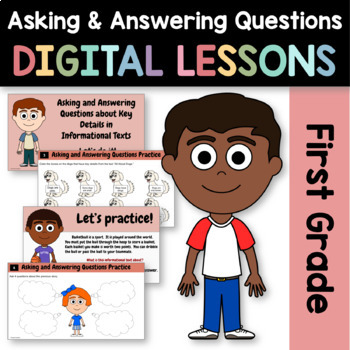 Preview of Asking & Answering Informational Texts 1st Grade Google Slides | Guided Reading 
