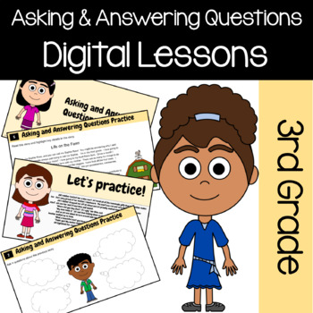 Preview of Asking & Answering Questions Literacy 3rd Grade Google Slides | Guided Reading