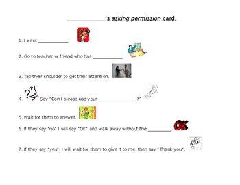 Preview of Asking Permission Card
