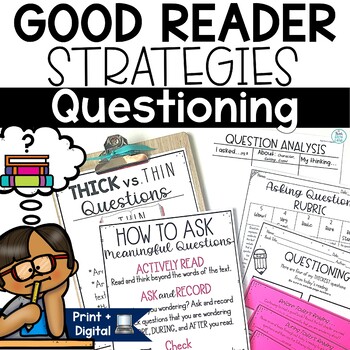 Preview of Asking Questions Ask and Answer Reading Strategy Graphic Organizers