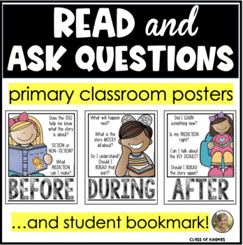 Preview of Asking Questions {Before, During & After) ELA Reading: Kindergarten & First