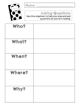 Asking Questions Graphic Organizer by Student Led Classroom | TPT