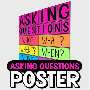 Preview of Asking Questions Poster (Who, What, Where, When, Why, How) - ELA Classroom Decor