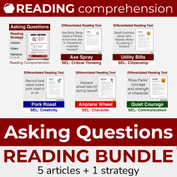 Preview of Asking Questions Reading Bundle (5 articles, 1 strategy) PRINT or DIGITAL HDC