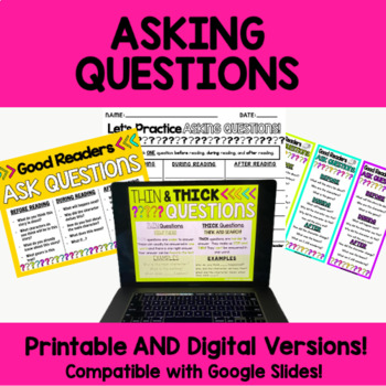 Preview of Asking Questions - Reading Strategy (Printable AND Digital)