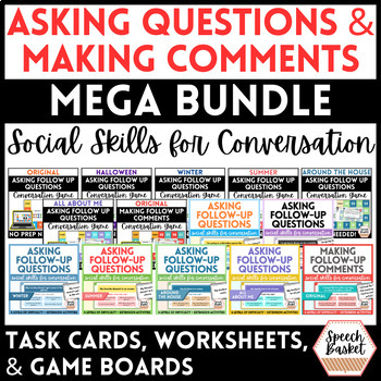 Preview of Asking Questions and Making Comments MEGA BUNDLE | Social Conversation Skills