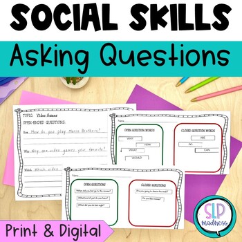 Preview of Asking Questions Continuing a Conversation No Print Social Skills Speech Therapy