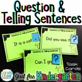 Asking & Telling Sentence Ending Punctuation Kindergarten 