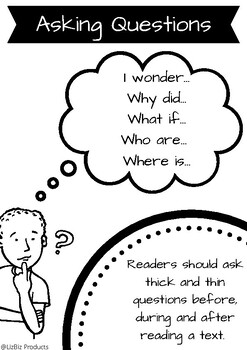 Asking Thick and Thin Questions Reading Graphic Organizers by LizBiz ...