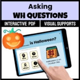 Asking WH QUESTIONS Digital Speech Therapy HALLOWEEN 