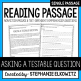 Asking a Testable Question Reading Passage | Printable & Digital