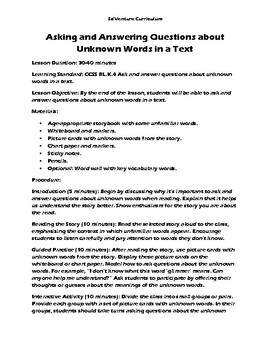 Preview of Asking and Answering Questions About Unknown Words in a Text