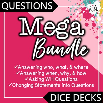 Preview of WH Questions Speech Therapy Games: Asking Questions & Answering Questions BUNDLE
