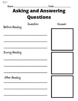 Asking and Answering Questions (Before, During, and After Reading)