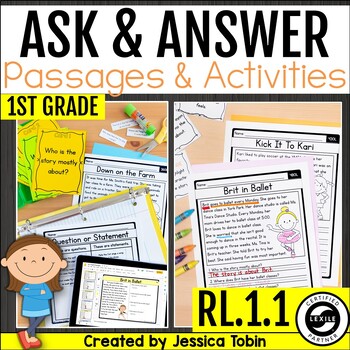 Preview of Asking and Answering Questions RL.1.1 - 1st Grade Reading Comprehension - RL1.1