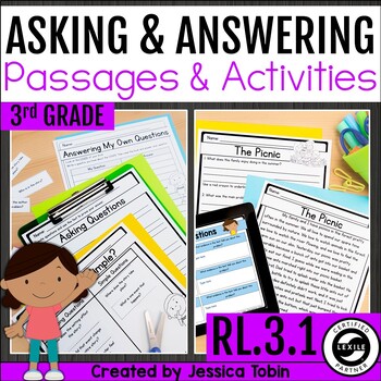 Preview of Asking and Answering Questions RL.3.1 3rd Grade Reading Comprehension - RL3.1